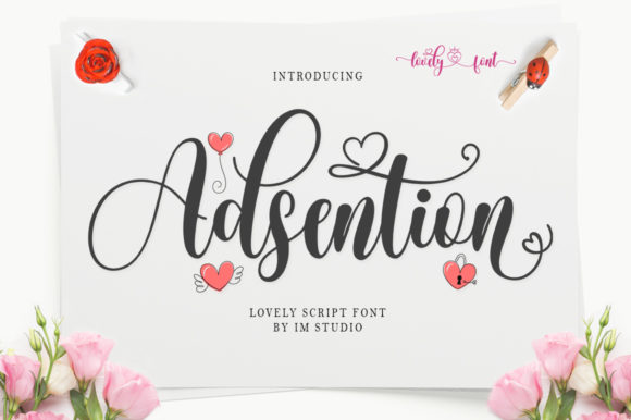 Adsention: A Romantic Script Font for Editorial Design